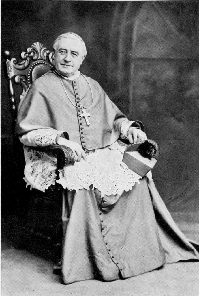Bishop Camillus Maes photographed in 1910 on the occasion of his Silver Episcopal Jubilee, celebrating 25 years as Bishop of Covington. Archives of the Diocese of Covington.
